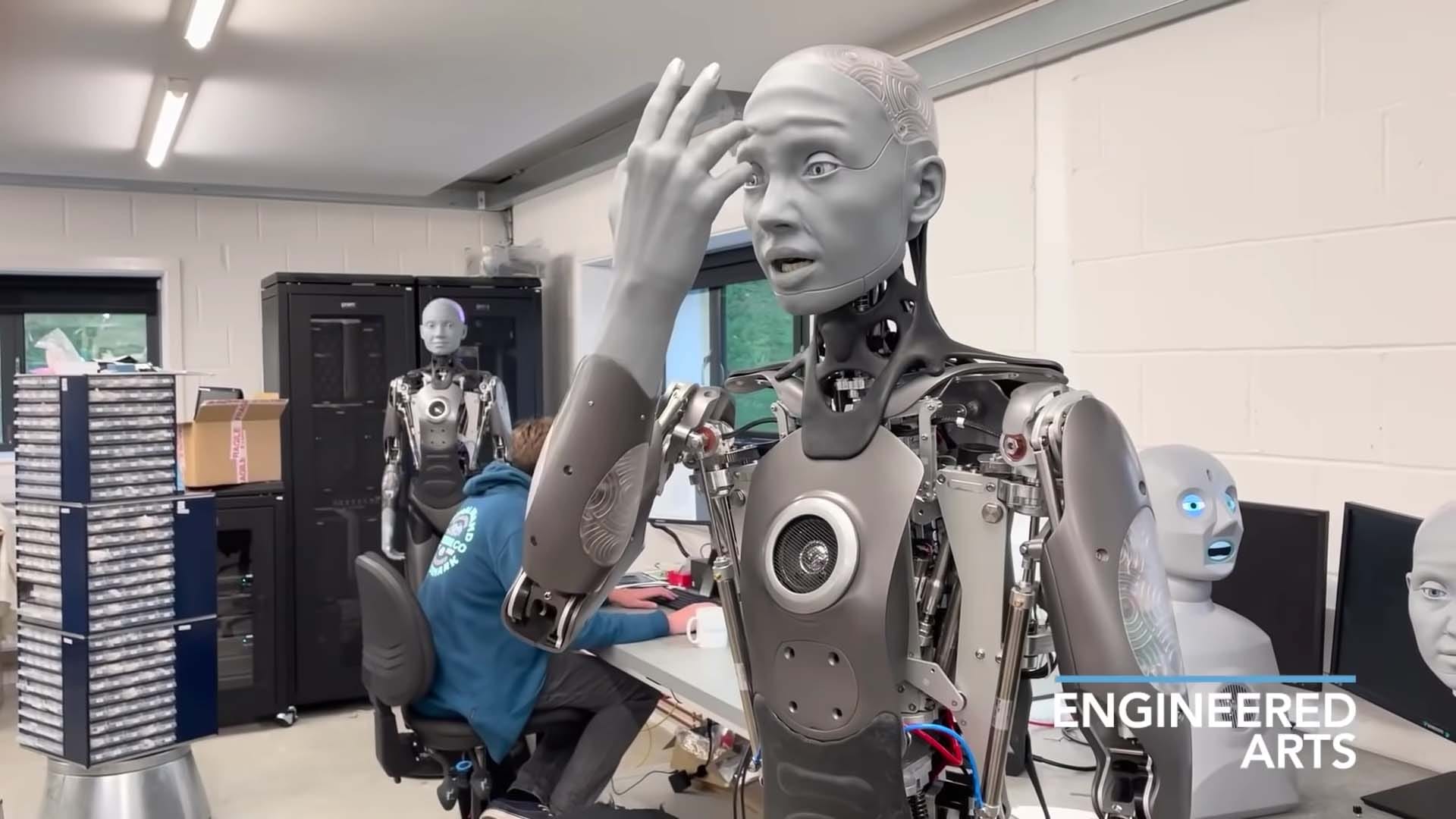 Ameca Robot By Engineered Arts Making Facial Impression